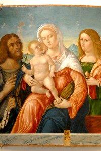 Museo Dicesano - Madonna con il bambino tra S.Giovanni Battista e la Maddalena, tempera su tavola (sec.xv)