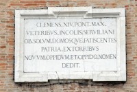 Lapide in marmo di Porta Marina apposta dal Papa Clemente XIVAo 