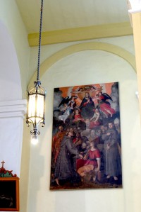 Chiesa di S. Lorenzo, Silvestro e Ruffino, tela di S. Grezzi, adorazione.