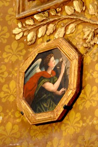 Chiesa di S. agostino, tavolette ottagonali raffiguranti la  annunziata e la  arcangelo gabriele