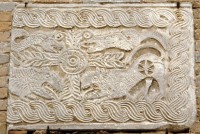 Ex Badia di S.S. flaviano e biagio, bassorilievo in marmo della  anno 1000