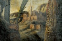S. Salvatore, tela raffigurante il Santo con particolari di S. Vittoria.