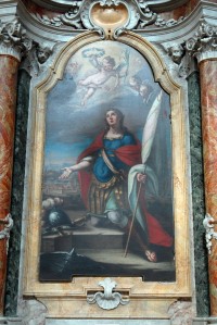 Dipinto di Alessandro Ricci 1779 S. marco con veduta di servigliano